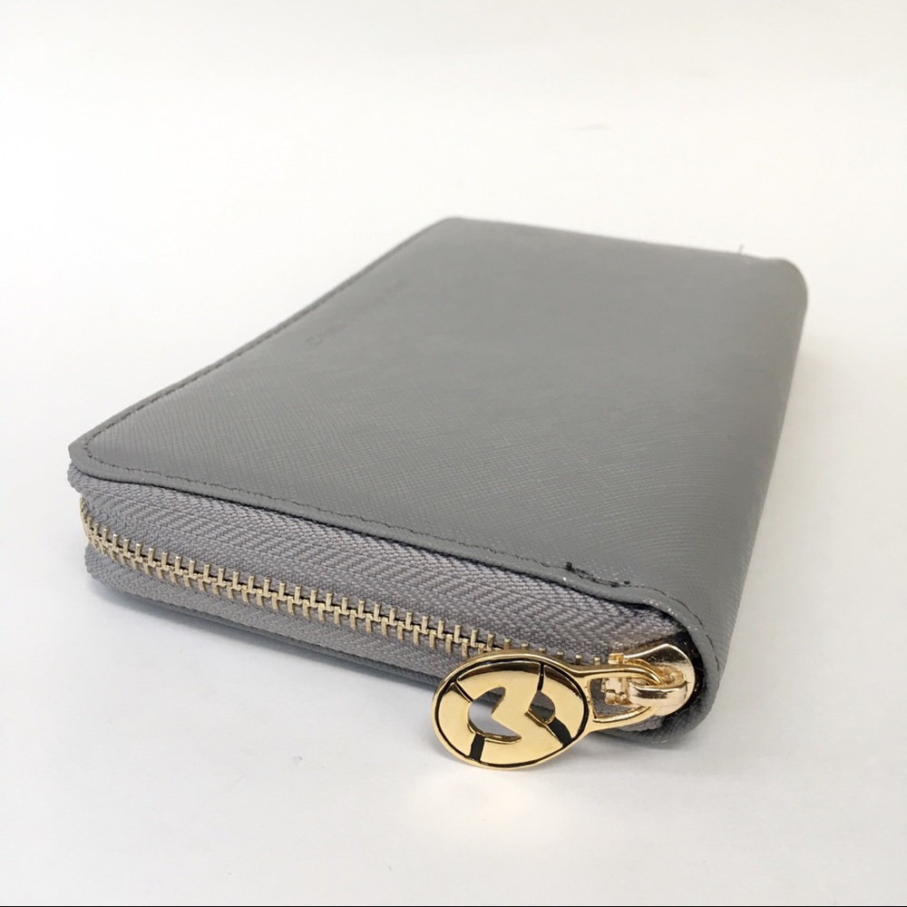 Carla Mancini Gray Jenny Leather Zip Around Wallet - image 4